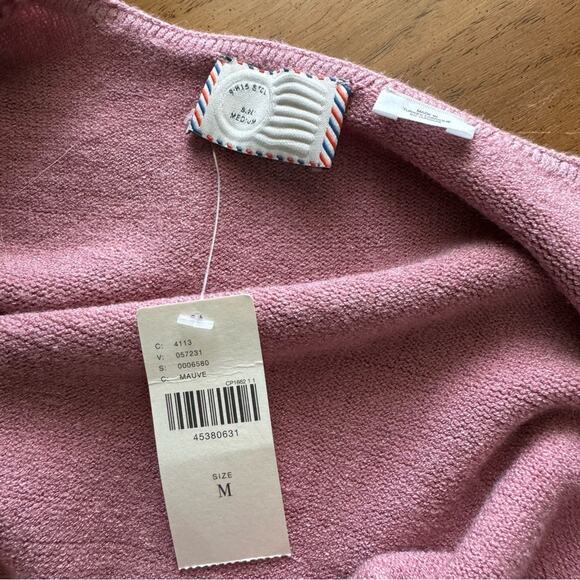 Anthropologie Stowe Postmark Dusty Pink V-Neck Wrap Tunic Sweater New With Tags - Picture 5 of 5